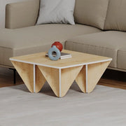 Diamond square design table for living room oak