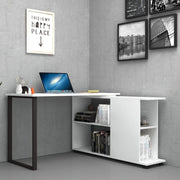 Desk with reversible bookcase White OSLO 120x60x h74 cm