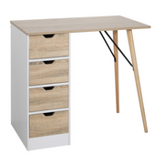 Alberta desk with chest of drawers with wood effect 120x60x75h cm