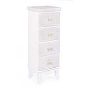 Bedroom chest of drawers in MDF with four drawers White CHARLENE 31x26x h90 cm
