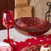 Red Glass Deep Serving Plate 30x7 cm