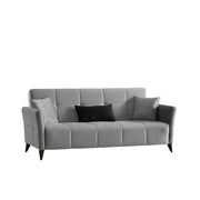 Levy 3 seater sofa in gray fabric with container and bed