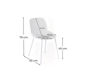 Set of 4 Polypropylene Chairs 55cm x 46cm x 79cm