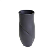 Matt black petal ceramic vase cm18x16h44