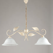 Suspension chandelier in iron Ivory Gold two lights 93x h34 cm