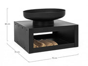 Brazier with black wood holder Efesto garden furniture