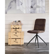 Chair in microfiber fabric with brown velvet effect 43x38xh. 86.5 cm