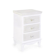 White wooden chest of 3 drawers Charlene 41 x 33.5 x 68.5 cm