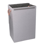 Gray fabric bin with lid cm40x30h60