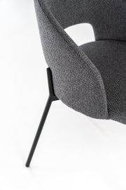 Chair in gray fabric and anthracite legs 52x55x78,5h cm