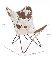 Buffalo brown metal armchair