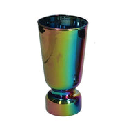 Round iridescent glass candle holder 1pcmø7,5h15,5