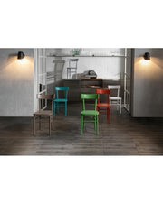 2x STS peach Brera lacquered wooden chair