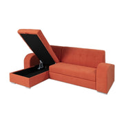 Alyssa corner sofa peninsula reversible orange 247x157