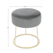 Clarissa gray gold pouf design cm 35 x 40 h