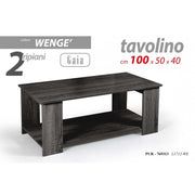 Low gray living room coffee table cm 100 x 50 x 40 h