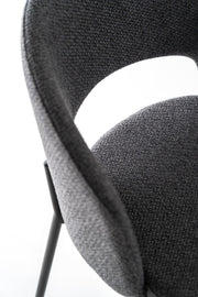 Chair in gray fabric and anthracite legs 52x55x78,5h cm