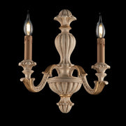 Applique in ivory wood and gold leaf two lights 31x h40 cm