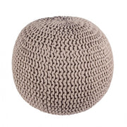 Woven dove gray pouf bizzotto cm 80