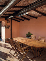 Extendable Oval Acacia wood outdoor table 150 - 200x90x h74 cm