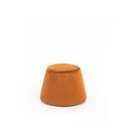Orange metal velvet pouf cm 46.5 x 46.5 x h 33