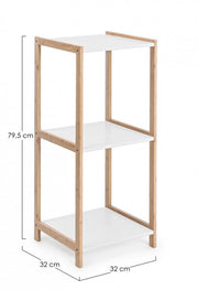 Brooklyn bathroom kitchen shelf in white bamboo