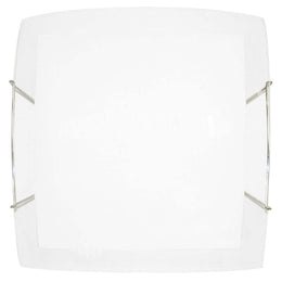 Ceiling light with steel wire hooks and white sheet glass - 1xE27