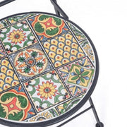 NAXOS steel folding chair with seat and backrest decorated in ceramic 92h cm