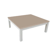 Rectangular coffee table with white structure and Tratto clay top