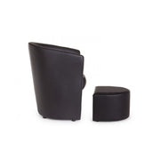 Leatherette armchair with black removable pouf RITA 64,5x 59,5x h78 cm