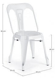 Contemporary style chair in white steel MINNEAPOLIS 44x53x h83 cm