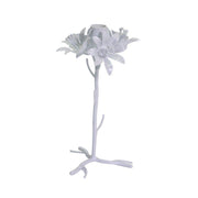 Flower white metal candle holder cmø12h22