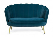 2 seater sofa with blue velvet effect Giliola