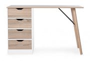 Alberta desk with chest of drawers with wood effect 120x60x75h cm