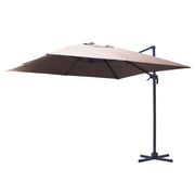 Sand-colored aluminum umbrella and 4x4 m side pole