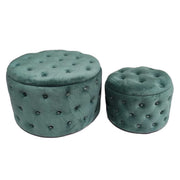 Sage green velvet puff 1-2 cm ø70h42