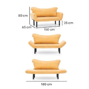 Gray Chatto 2 seater sofa with reclining armrests