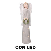 Silver led resin angel cm20x12,5h65