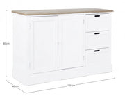 Sideboard in MDF two doors three drawers Bianca DOROTEA 123x40x h82 cm