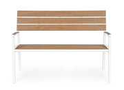Isak white garden furniture bench
