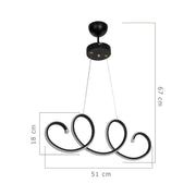 Afra LED black spiral pendant lamp MDL4441