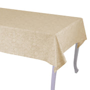 Rectangular beige jaquard flora tablecloth cm140x240