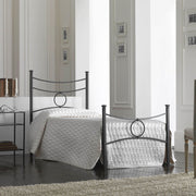 Single iron bed with black footboard CONCA 92x208x h117 cm