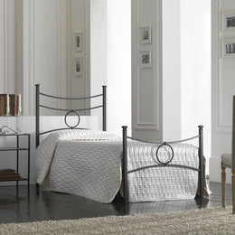 Single iron bed with black footboard CONCA 92x208x h117 cm