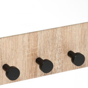 Coat hanger with mirror in Natural wood with four hooks 37x6x h50 cm