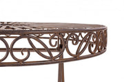 Melanie rustic brown metal table