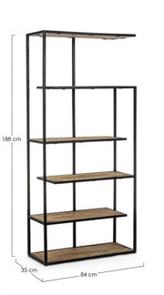 5-storey metal industrial style bookcase