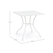 Kelsie white steel table 70x70 cm