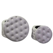 Velvet puff 1-2 light gray cm ø70h42