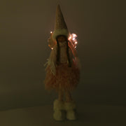 Pink fabric led angel cm15x12h65